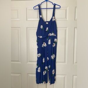 A New Day Blue Floral Wide Leg Jumpsuit